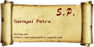Sarnyai Petra névjegykártya