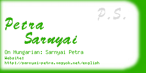 petra sarnyai business card